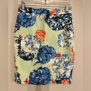 J. Crew The Pencil Skirt floral size 00